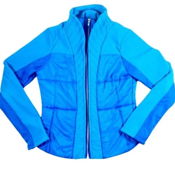 Lululemonn beaming blue St. Moritz puffer fleece zip up jacket size 2 - Picture 1 of 6